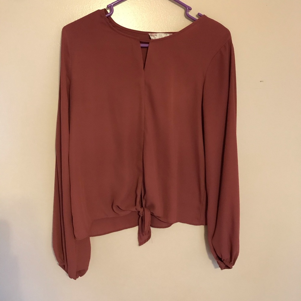Long Sleeve Mauve Blouse